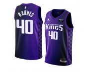 Men's Sacramento Kings #40 Harrison Barnes Purple 2023-24 Statement Edition Swingman Stitched Jersey