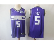 Men's Sacramento  Kings #5 De'Aaron Fox Purple Nike Swingman Jersey