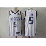 Men's Sacramento Kings  #5 De'Aaron Fox White Nike Swingman Jersey