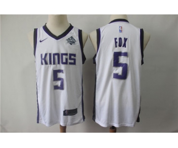 Men's Sacramento Kings  #5 De'Aaron Fox White Nike Swingman Jersey