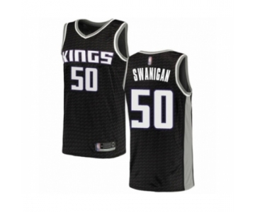 Men's Sacramento Kings #50 Caleb Swanigan Authentic Black Basketball Jersey Statement Edition