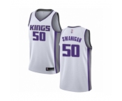 Men's Sacramento Kings #50 Caleb Swanigan Authentic White Basketball Jersey - Association Edition