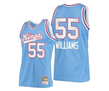 Men's Sacramento Kings #55 Jason Williams Blue Throwback Stitched Jersey