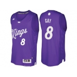 Men's Sacramento Kings #8 Rudy Gay Purple 2016 Christmas Day NBA Swingman Jersey