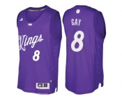 Men's Sacramento Kings #8 Rudy Gay Purple 2016 Christmas Day NBA Swingman Jersey