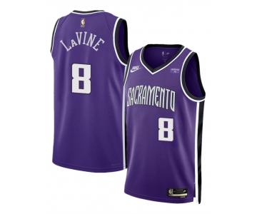 Men's Sacramento Kings #8 Zach LaVine Purple 2025 Classic Edition Stitched Basketball Jersey