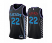 Men's Sacramento Kings Purple #22 Richaun Holmes Black City Edition Sactown 2020-21 Stitched Basketball Jersey