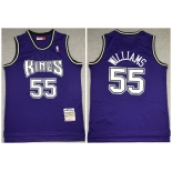 Men's Sacramento Kings Purple #55 Jason Williams 1998-99 Throwback Stitched NBA Jersey