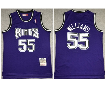 Men's Sacramento Kings Purple #55 Jason Williams 1998-99 Throwback Stitched NBA Jersey