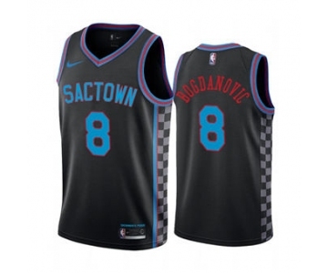 Men's Sacramento Kings Purple #8 Bogdan Bogdanovic Black City Edition Sactown 2020-21 Stitched Basketball Jersey