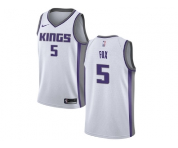 Nike Sacramento Kings #5 DeAaron Fox White NBA Swingman Association Edition Jersey