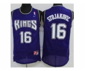 Sacramento Kings #16 Peja Stojakovic Purple Throwback Stitched NBA Jersey