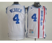 nba sacramento kings #4 webber  m&n white