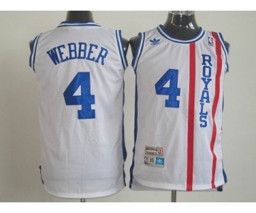 nba sacramento kings #4 webber  m&n white