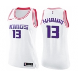 Women's Nike Sacramento Kings #13 Georgios Papagiannis Swingman White Pink Fashion NBA Jersey