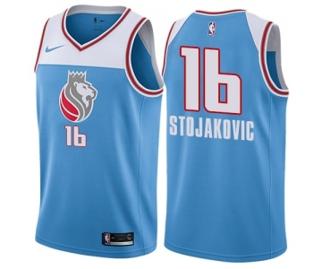 Women's Nike Sacramento Kings #16 Peja Stojakovic Swingman Blue NBA Jersey - City Edition