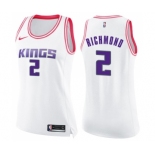 Women's Nike Sacramento Kings #2 Mitch Richmond Swingman White Pink Fashion NBA Jersey