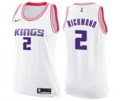 Women's Nike Sacramento Kings #2 Mitch Richmond Swingman White Pink Fashion NBA Jersey