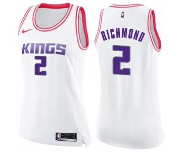 Women's Nike Sacramento Kings #2 Mitch Richmond Swingman White Pink Fashion NBA Jersey