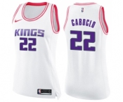 Women's Nike Sacramento Kings #22 Bruno Caboclo Swingman White Pink Fashion NBA Jersey