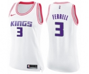 Women's Nike Sacramento Kings #3 Yogi Ferrell Swingman White Pink Fashion NBA Jersey