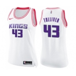 Women's Nike Sacramento Kings #43 Anthony Tolliver Swingman White Pink Fashion NBA Jersey