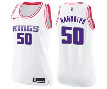 Women's Nike Sacramento Kings #50 Zach Randolph Swingman White Pink Fashion NBA Jersey