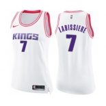 Women's Nike Sacramento Kings #7 Skal Labissiere Swingman White Pink Fashion NBA Jersey