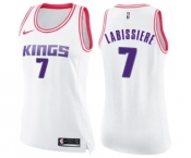 Women's Nike Sacramento Kings #7 Skal Labissiere Swingman White Pink Fashion NBA Jersey