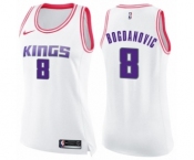 Women's Nike Sacramento Kings #8 Bogdan Bogdanovic Swingman White Pink Fashion NBA Jersey