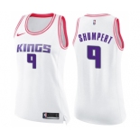 Women's Nike Sacramento Kings #9 Iman Shumpert Swingman White Pink Fashion NBA Jersey