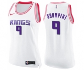 Women's Nike Sacramento Kings #9 Iman Shumpert Swingman White Pink Fashion NBA Jersey