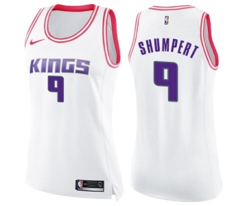 Women's Nike Sacramento Kings #9 Iman Shumpert Swingman White Pink Fashion NBA Jersey