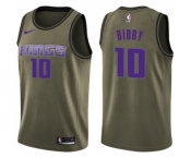 Youth Nike Sacramento Kings #10 Mike Bibby Swingman Green Salute to Service NBA Jersey