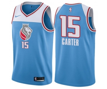 Youth Nike Sacramento Kings #15 Vince Carter Swingman Blue NBA Jersey - City Edition