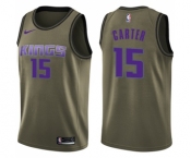 Youth Nike Sacramento Kings #15 Vince Carter Swingman Green Salute to Service NBA Jersey