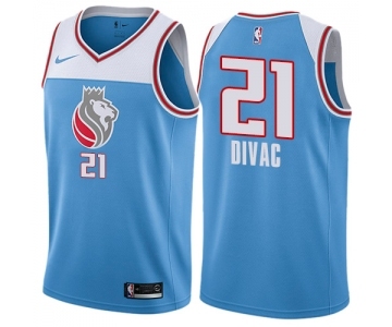 Youth Nike Sacramento Kings #21 Vlade Divac Swingman Blue NBA Jersey - City Edition