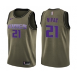 Youth Nike Sacramento Kings #21 Vlade Divac Swingman Green Salute to Service NBA Jersey