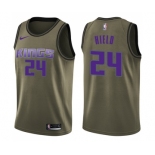 Youth Nike Sacramento Kings #24 Buddy Hield Swingman Green Salute to Service NBA Jersey