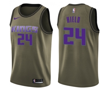 Youth Nike Sacramento Kings #24 Buddy Hield Swingman Green Salute to Service NBA Jersey