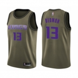 Youth Sacramento Kings #13 Dewayne Dedmon Swingman Green Salute to Service Basketball Jersey