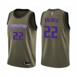 Youth Sacramento Kings #22 Richaun Holmes Swingman Green Salute to Service Basketball Jersey