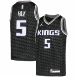 Youth Sacramento Kings #5 De'Aaron Fox Jordan Brand Black 2020-21 Swingman Player Jersey