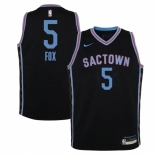 Youth Sacramento Kings #5 De'Aaron Fox Nike Black 2020-21 Swingman Jersey