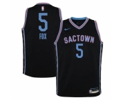 Youth Sacramento Kings #5 De'Aaron Fox Nike Black 2020-21 Swingman Jersey