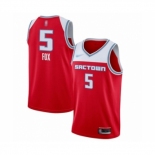 Youth Sacramento Kings #5 De'Aaron Fox Swingman Red Basketball Jersey 2019-20 City Edition