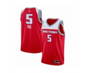 Youth Sacramento Kings #5 De'Aaron Fox Swingman Red Basketball Jersey 2019-20 City Edition