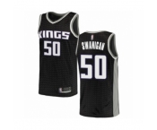 Youth Sacramento Kings #50 Caleb Swanigan Swingman Black Basketball Jersey Statement Edition