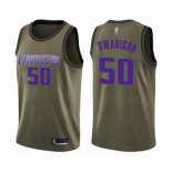 Youth Sacramento Kings #50 Caleb Swanigan Swingman Green Salute to Service Basketball Jersey