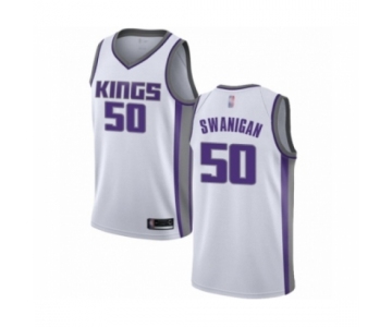 Youth Sacramento Kings #50 Caleb Swanigan Swingman White Basketball Jersey - Association Edition